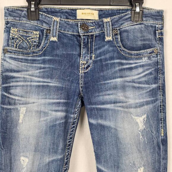 Big Star Liv Skinny Jeans 28R Distressed Medium Wash - Picture 2 of 12